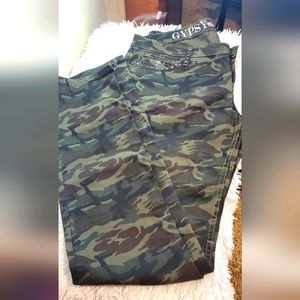 Gypsy Soule Studded Camouflage Jeans